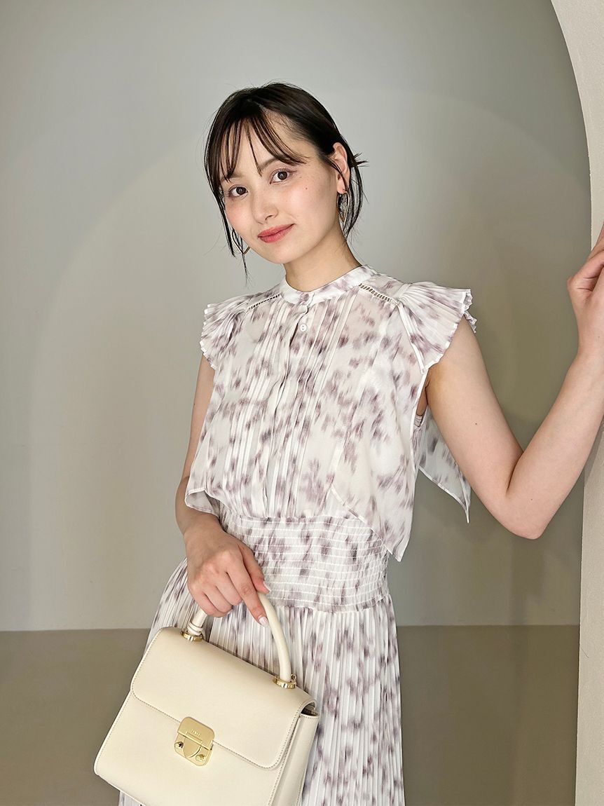 SNIDEL「Sustainableヘアラインフラワープリントワンピース」|ワンピース|