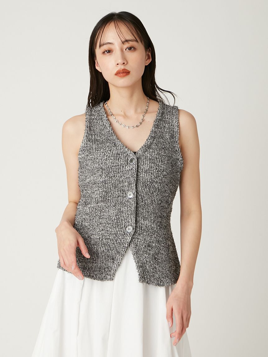 FRAY I.D「セミフレアニットジレカーディガン」|ニット・セーター|