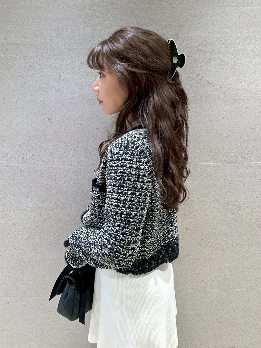 【LILY BROWN×MARY QUANT】デイジー釦ツイードニットジャケット LILY BROWN×MARY QUANT】デイジー釦ツイードニットジャケット