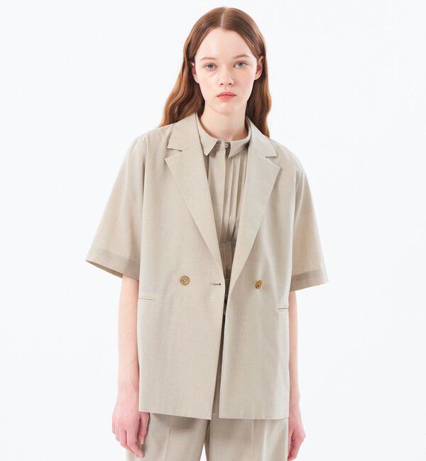 MACKINTOSH PHILOSOPHY「ドライタッチハーフスリーブテーラードジャケット」|テーラードジャケット|ベージュ