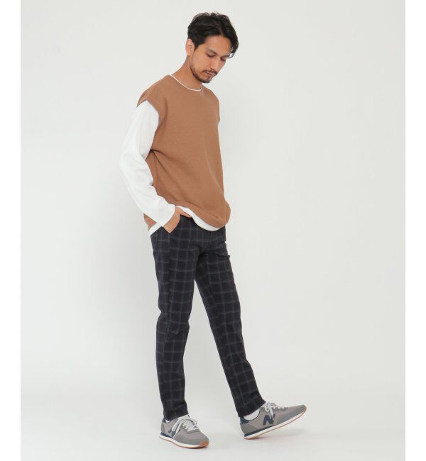 ikka「ワッフルフェイクベストレイヤード」|パーカー|