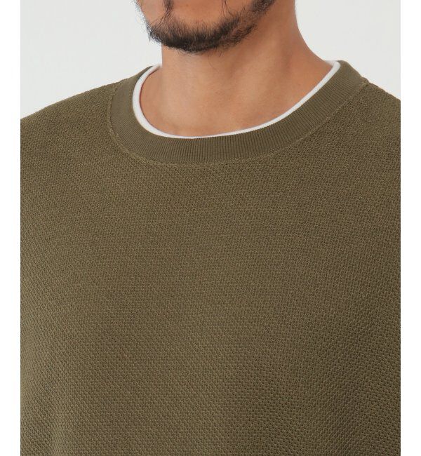 ikka「ワッフルフェイクベストレイヤード」|パーカー|