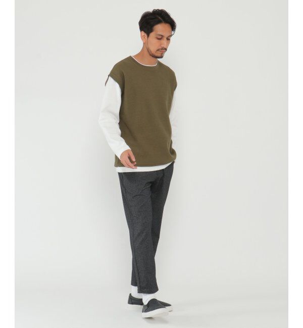 ikka「ワッフルフェイクベストレイヤード」|パーカー|