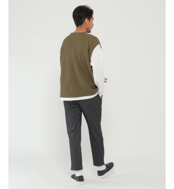 ikka「ワッフルフェイクベストレイヤード」|パーカー|