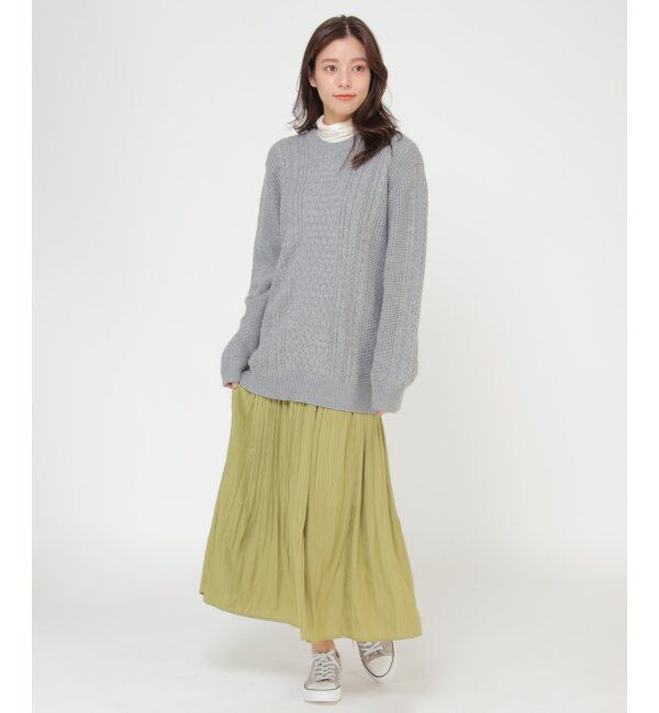 ikka「アラン柄ケーブルECOニット 2」|プルオーバー|