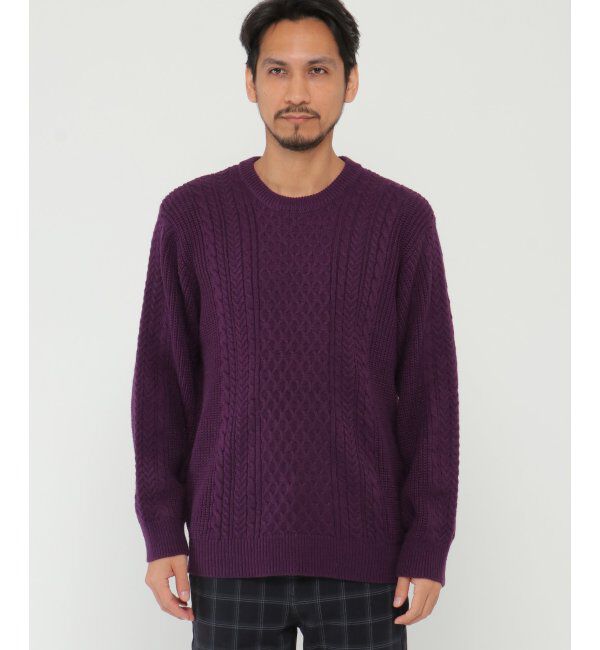 ikka「アラン柄ケーブルECOニット 2」|プルオーバー|