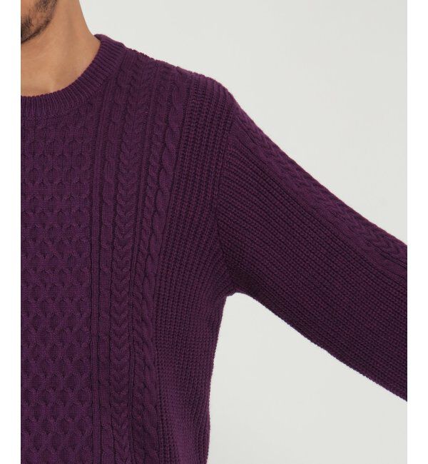 ikka「アラン柄ケーブルECOニット 2」|プルオーバー|