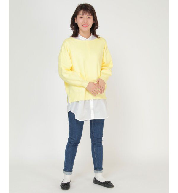 ikka「ニットプルオーバーシャツチュニックアンサンブル」|ニット・セーター|