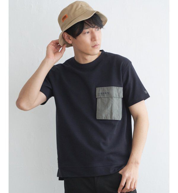 ikka「URBAN NATURE LIFE フラップポケットTシャツ」|Tシャツ・カットソー|ネイビー