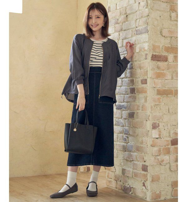 ikka「ライトブルゾン」|ブルゾン・スタジャン|