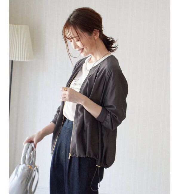 ikka「ライトブルゾン」|ブルゾン・スタジャン|