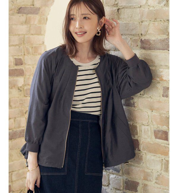 ikka「ライトブルゾン」|ブルゾン・スタジャン|