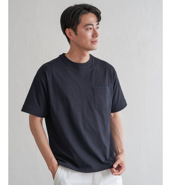 ikka「ストライプMIXポケットTシャツ」|Tシャツ・カットソー|