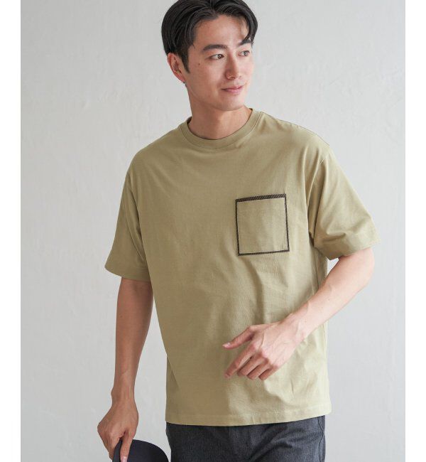 ikka「ストライプMIXポケットTシャツ」|Tシャツ・カットソー|