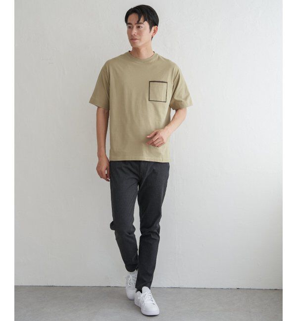 ikka「ストライプMIXポケットTシャツ」|Tシャツ・カットソー|