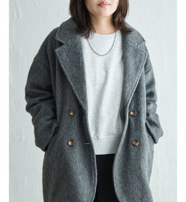 VENCE share style「シャギーテーラージャケット」|テーラードジャケット|チャコール