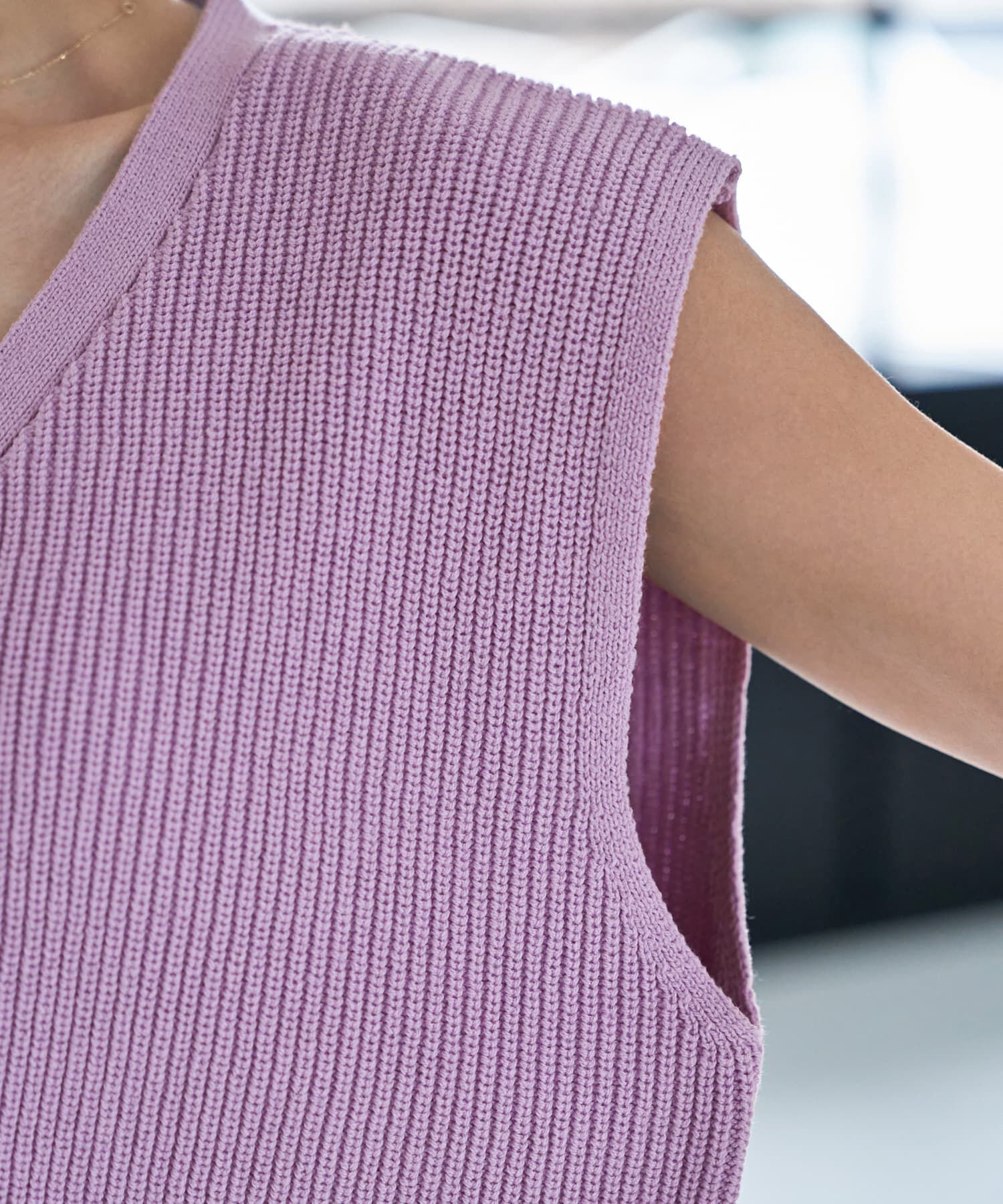 STYLE DELI「片畦編みサマーニットベスト」|ベスト・ジレ|