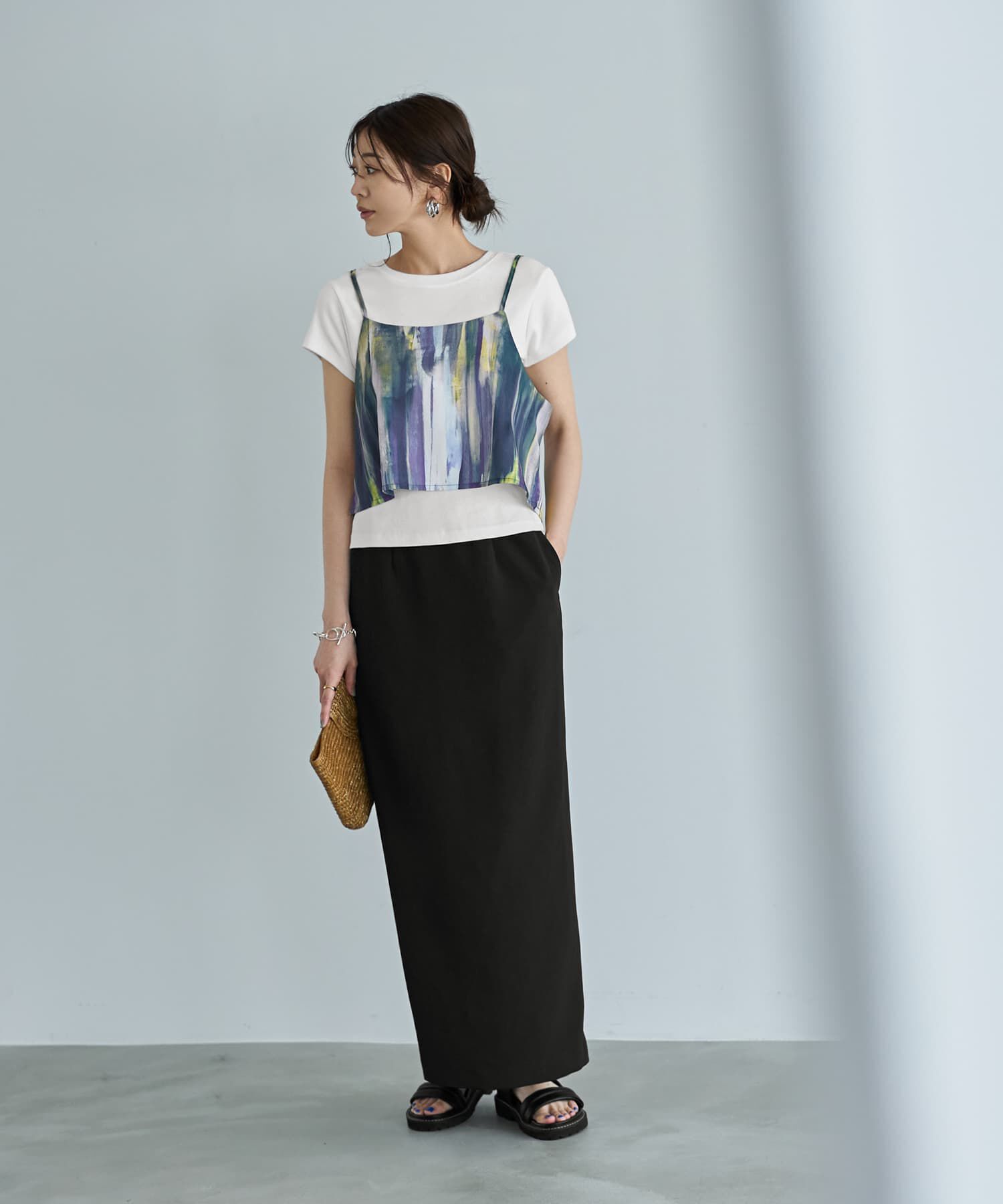STYLE DELI「伸縮するマキシ丈ナロースカート」|スカート|