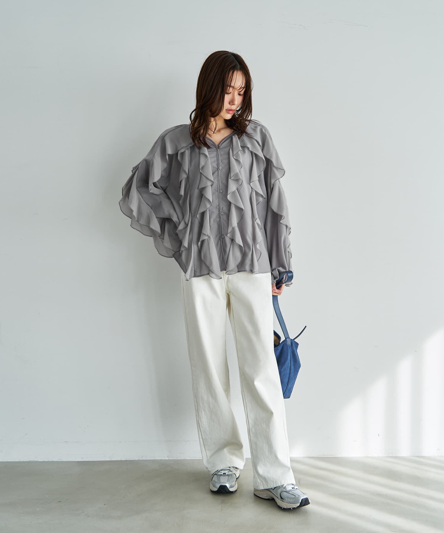 STYLE DELI「【LUXE】ドレープフリルブラウス」|シャツ・ブラウス|