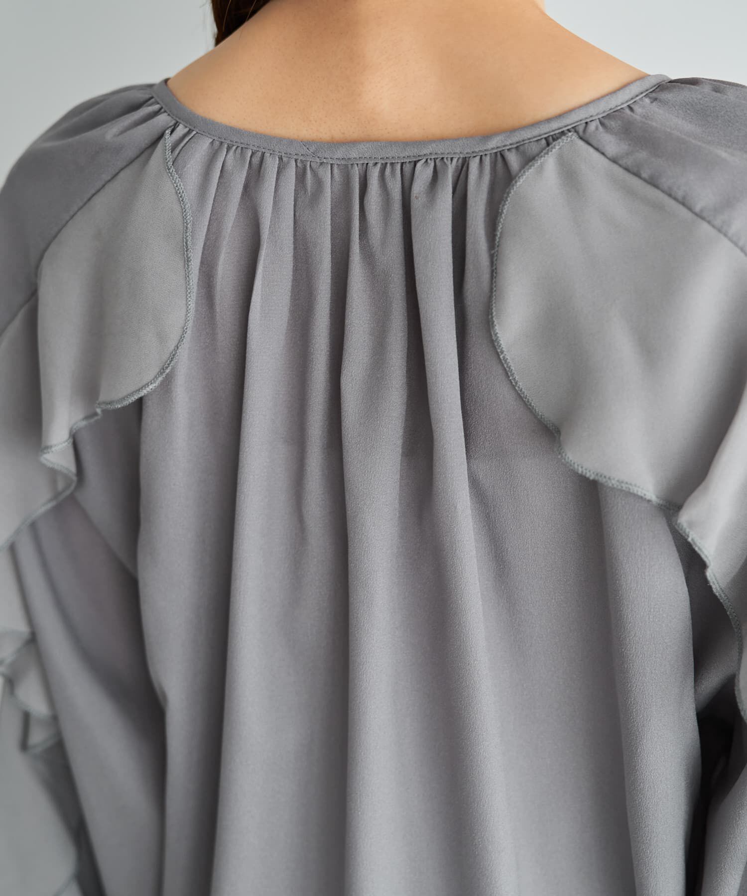 STYLE DELI「【LUXE】ドレープフリルブラウス」|シャツ・ブラウス|