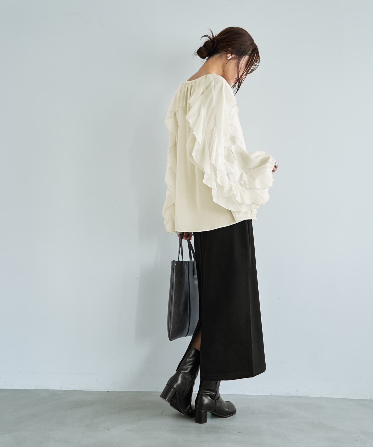 STYLE DELI「【LUXE】ドレープフリルブラウス」|シャツ・ブラウス|