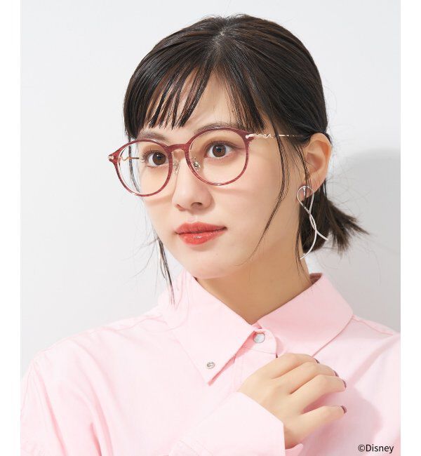  「ボストン型 メガネ Disney PRINCESS アリエル (ドレスアップライン) ディズニープリンセス レンズ交換券付」|メガネ|