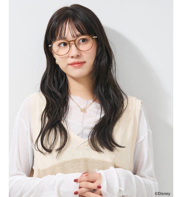  「ボストン型 メガネ Disney PRINCESS アリエル (ドレスアップライン) ディズニープリンセス レンズ交換券付」|メガネ|