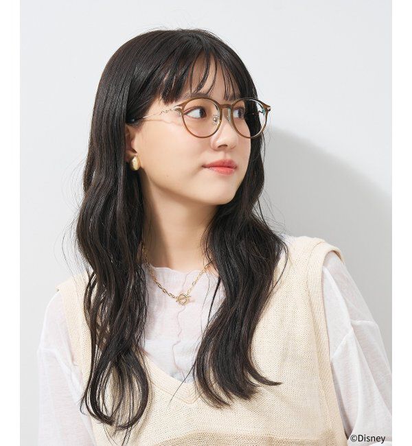  「ボストン型 メガネ Disney PRINCESS アリエル (ドレスアップライン) ディズニープリンセス レンズ交換券付」|メガネ|