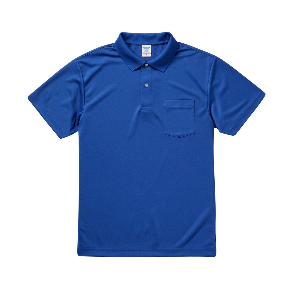 BACKYARD FAMILY「ユナイテッドアスレ ポロシャツ 通販 メンズ 半袖 レディース ポケット付き 吸水速乾 ドライ機能」|ポロシャツ|ブルー2