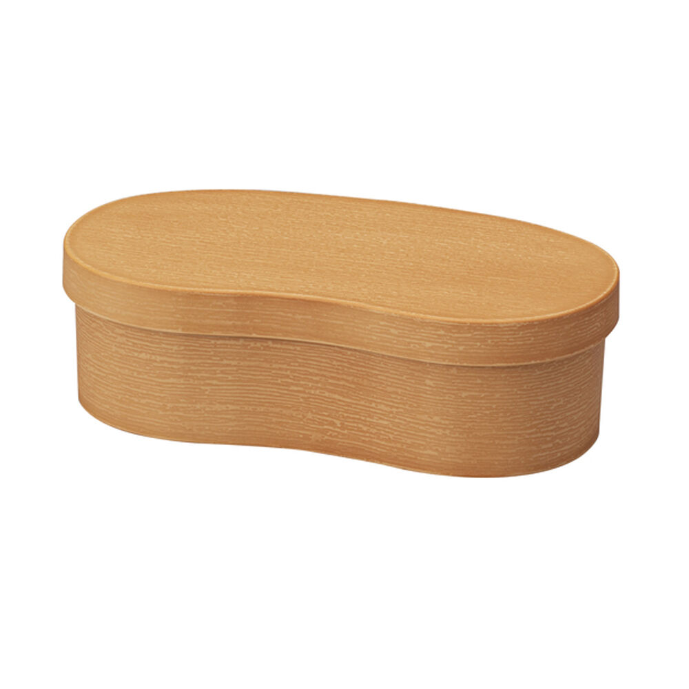 BACKYARD FAMILY「曲げわっぱ 弁当箱 日本製 レンジ対応 通販 そら豆型 わっぱ風 1段 抗菌 弁当箱 ランチケース」|食器・キッチングッズ|ベージュ2