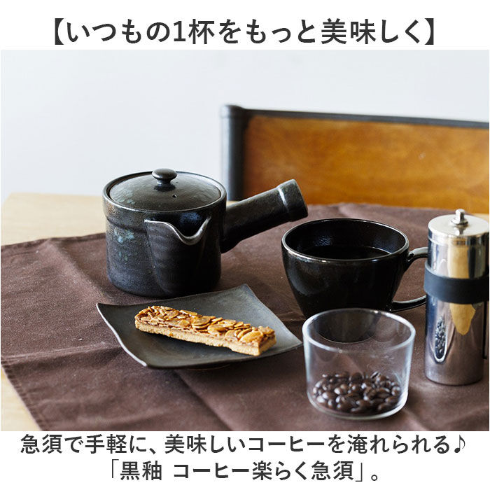 BACKYARD FAMILY「コーヒー 急須 黒釉 通販 日本製 コーヒー用急須 珈琲用急須 楽らく急須 珈琲急須 コーヒー急須」|食器・キッチングッズ|