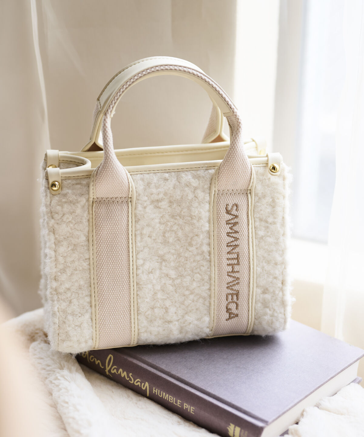 Samantha Vega「ロゴテープボアミニバッグ」|ショルダー・メッセンジャー|ホワイト