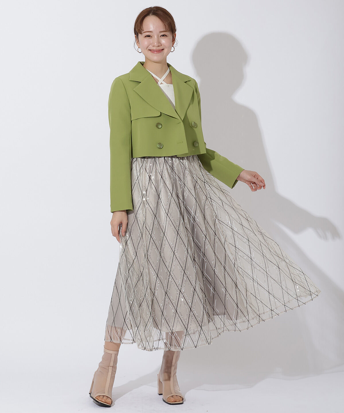 アンドクチュール「ダブルクロスショートトレンチ」|トレンチコート|