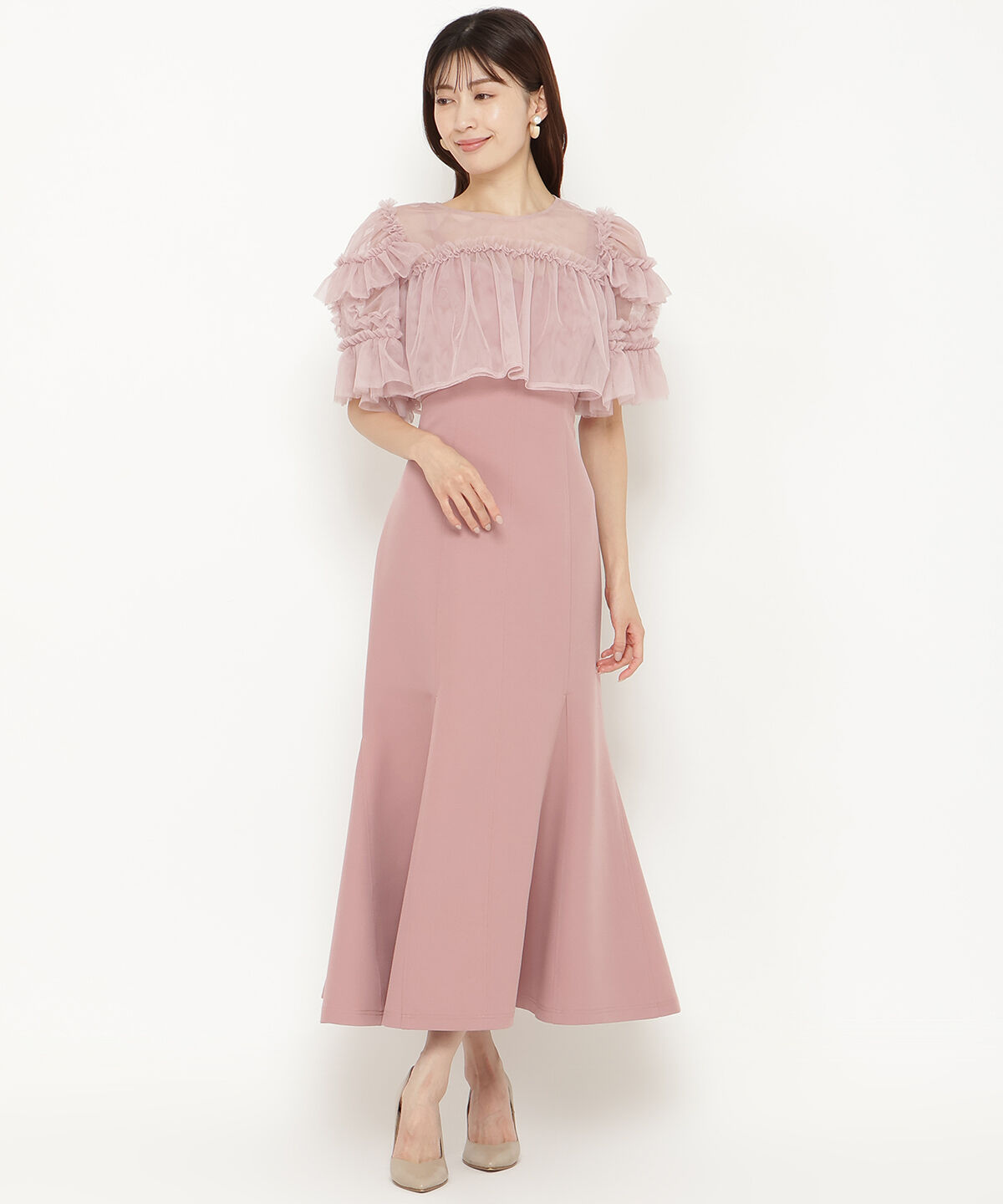 アンドクチュール「チュールフリルマーメイドドレス」|ドレス|