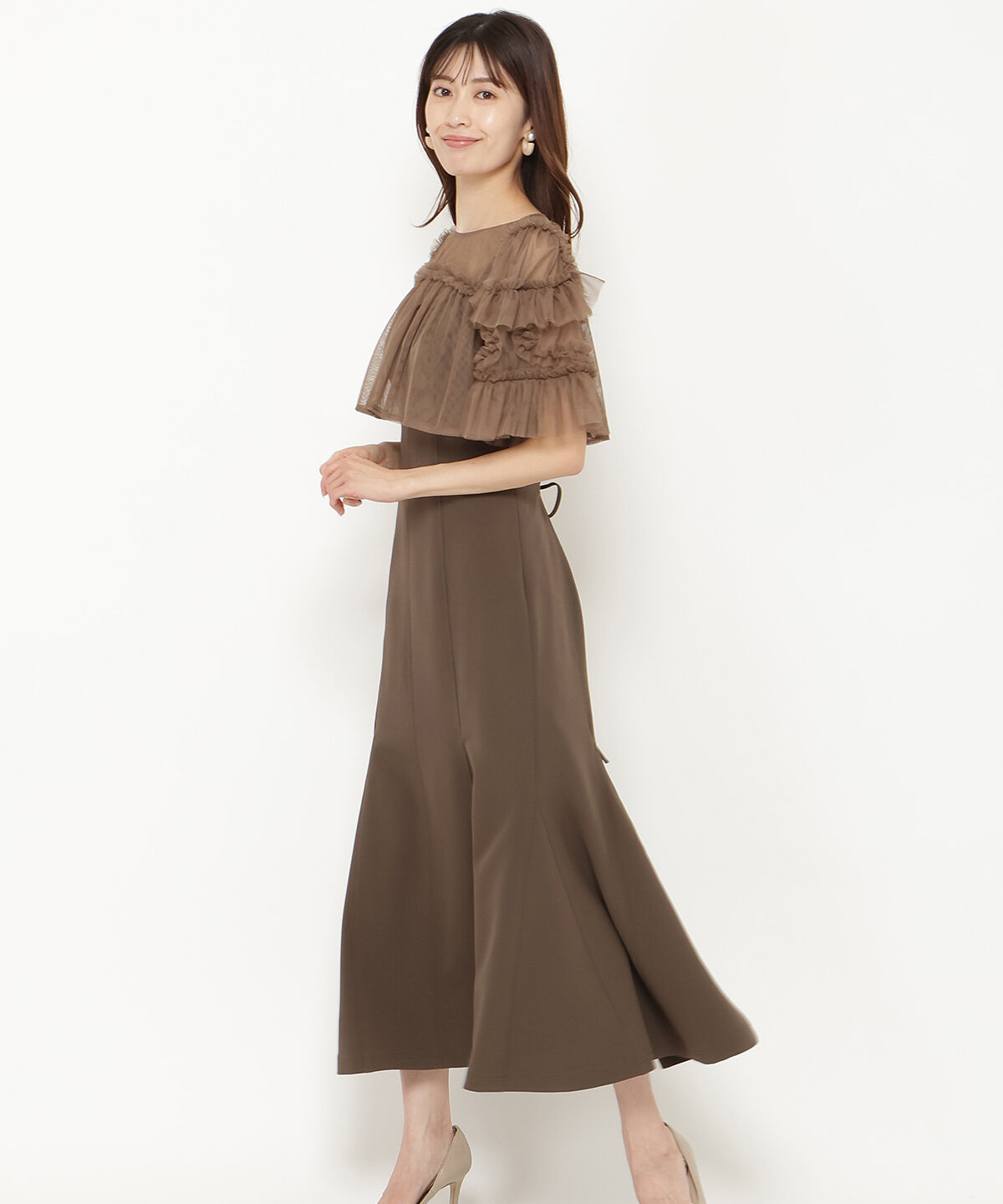 アンドクチュール「チュールフリルマーメイドドレス」|ドレス|