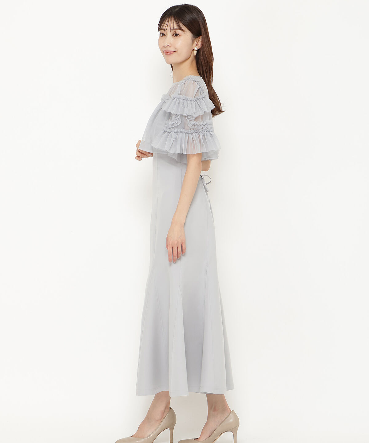 アンドクチュール「チュールフリルマーメイドドレス」|ドレス|