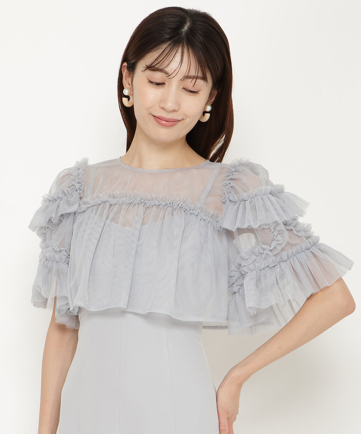 アンドクチュール「チュールフリルマーメイドドレス」|ドレス|