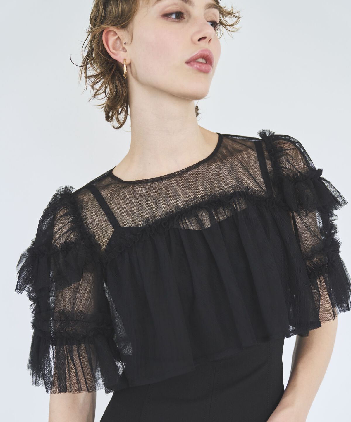 アンドクチュール「チュールフリルマーメイドドレス」|ドレス|