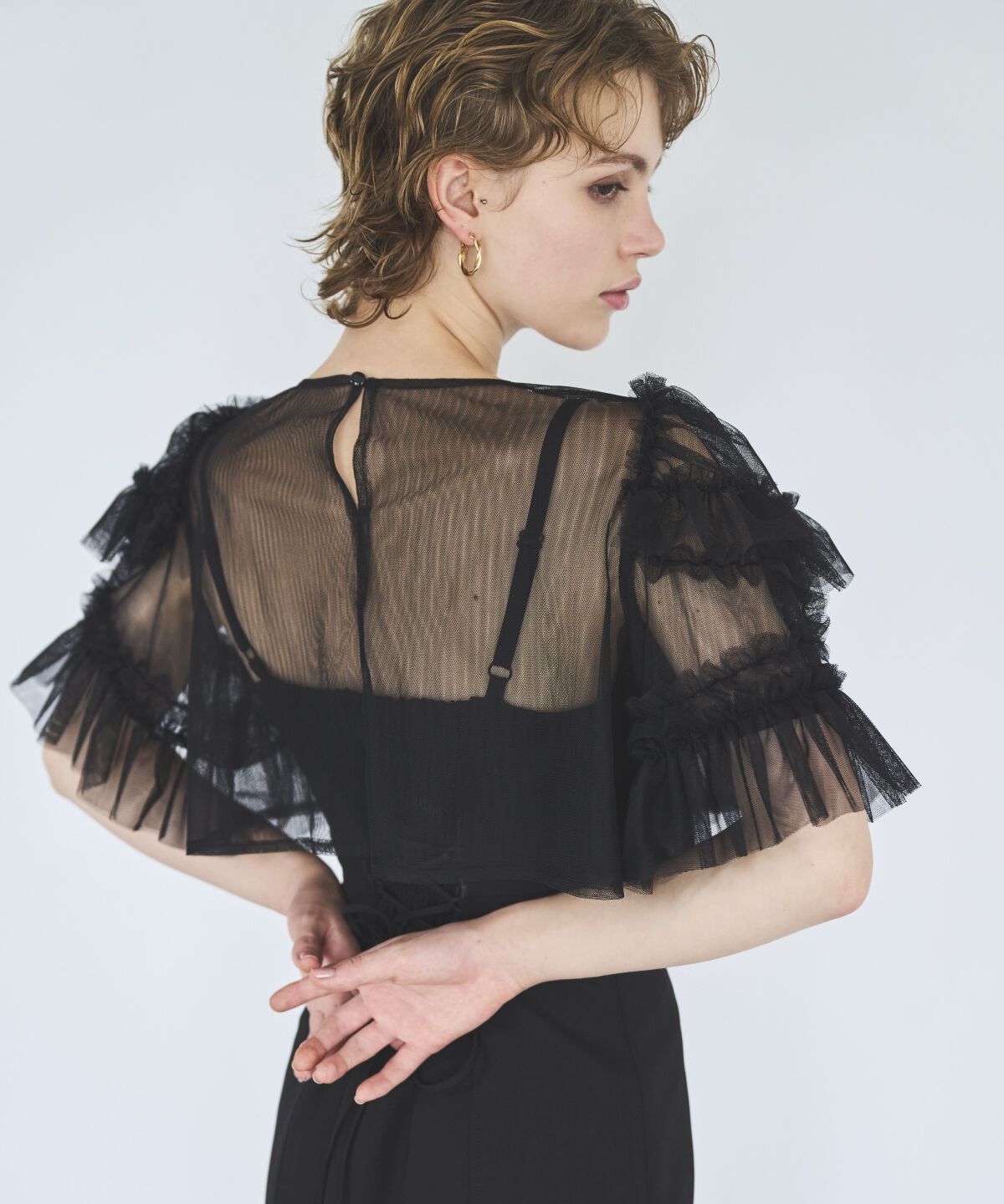 アンドクチュール「チュールフリルマーメイドドレス」|ドレス|