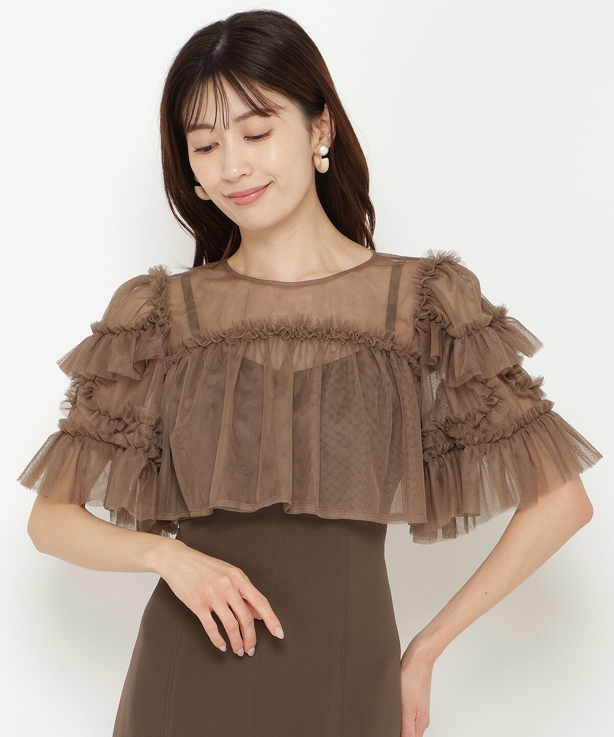 アンドクチュール「チュールフリルマーメイドドレス」|ドレス|