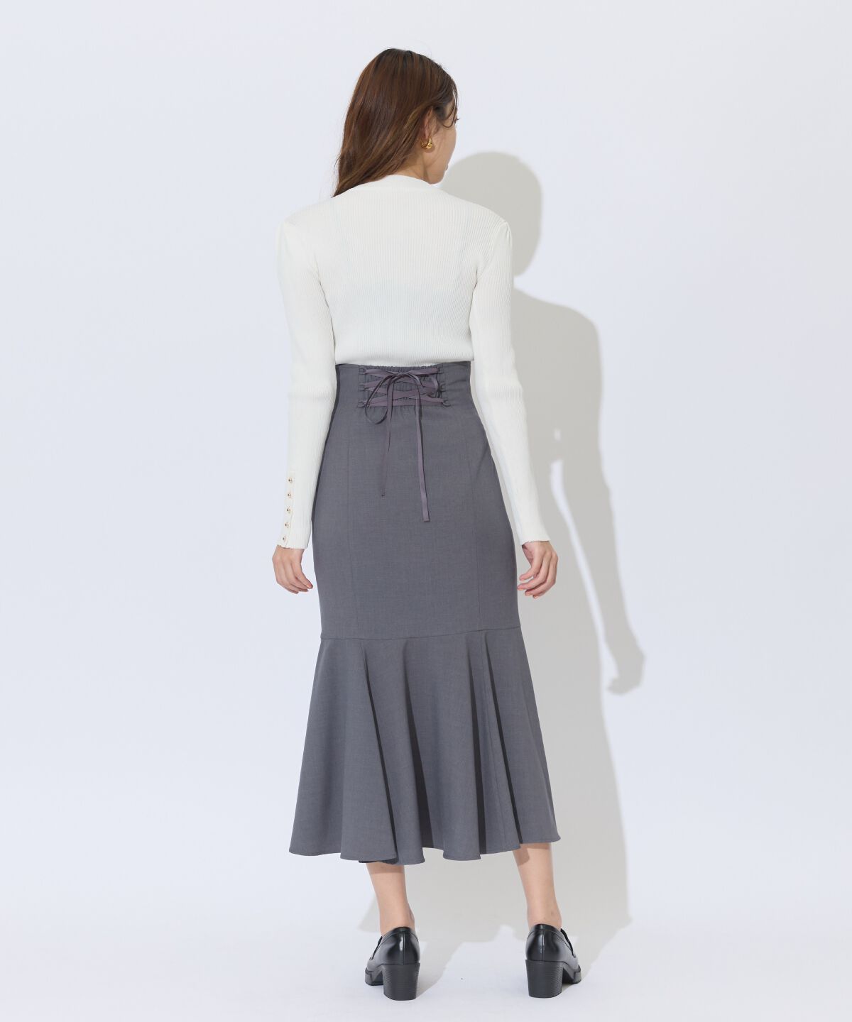 アンドクチュール「アシメギャザーマーメイドスカート」|スカート|