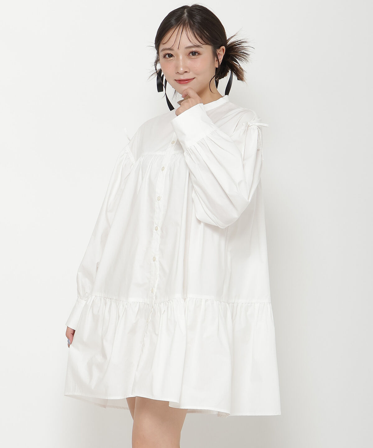 REDYAZEL「シャツボリュームミニワンピース」|ワンピース|オフ