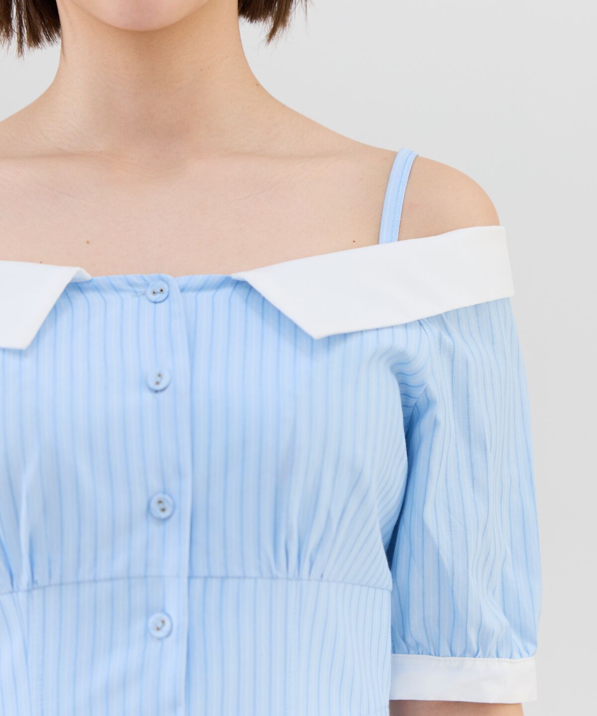 REDYAZEL「ストライプオフショルミニワンピース」|ワンピース|