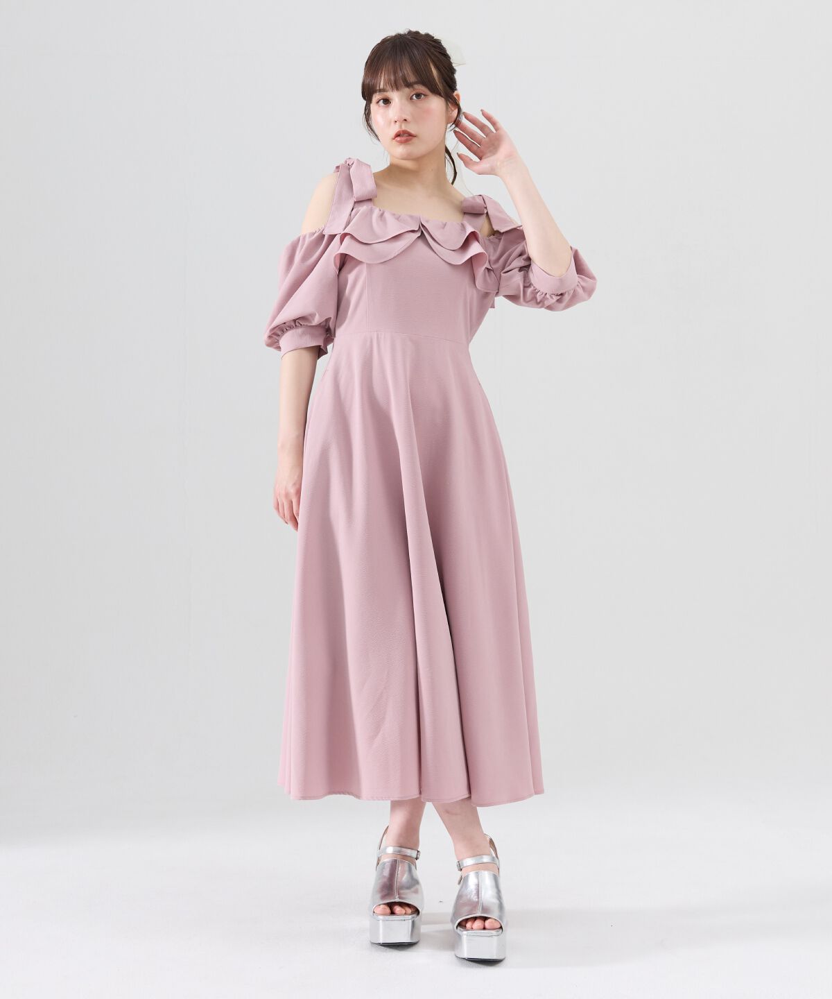 REDYAZEL「ショルダーリボンオフショルワンピース」|ワンピース|
