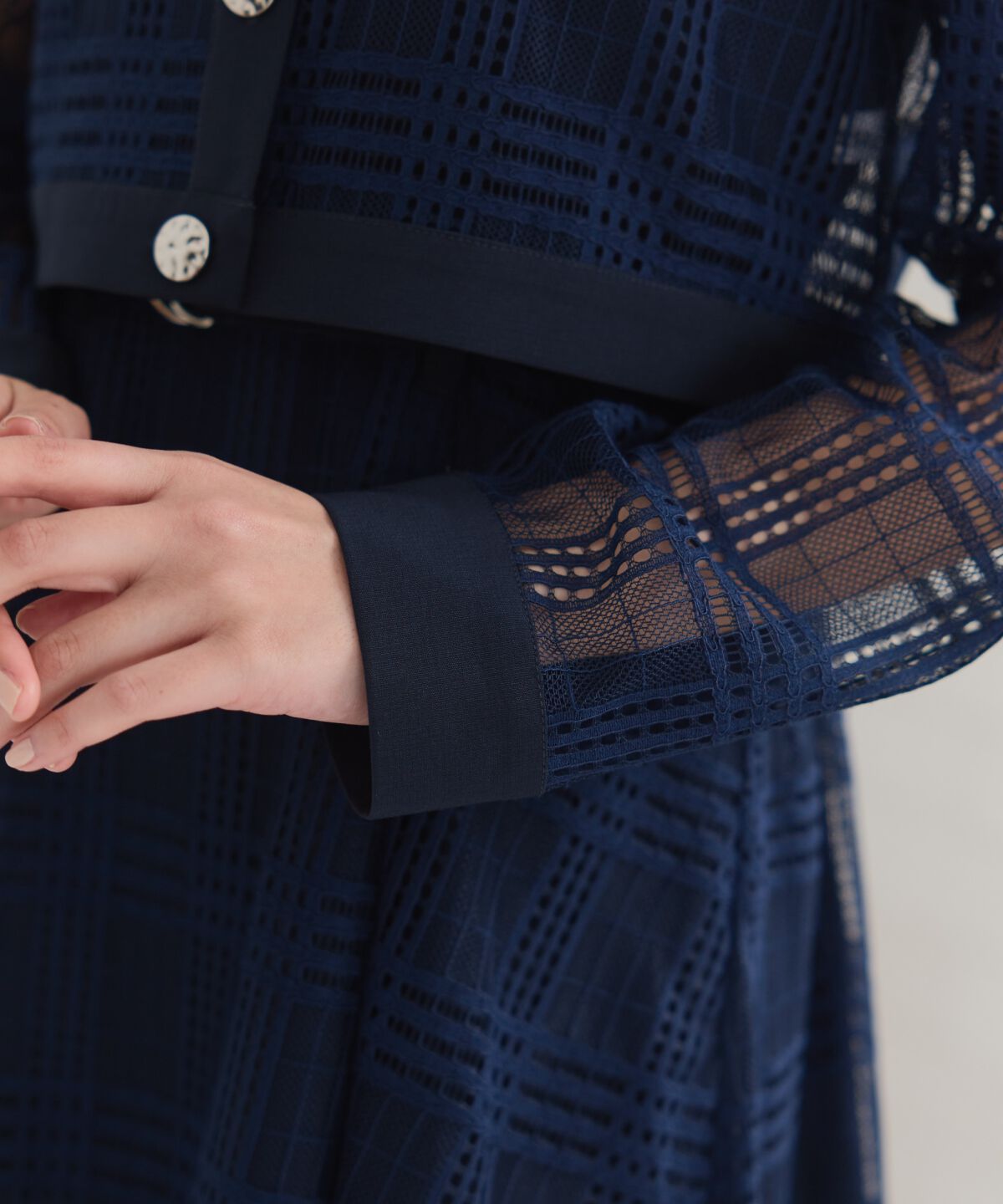 REDYAZEL「シアーチェックカーディガン＆ビスチェワンピースセット」|ワンピース|