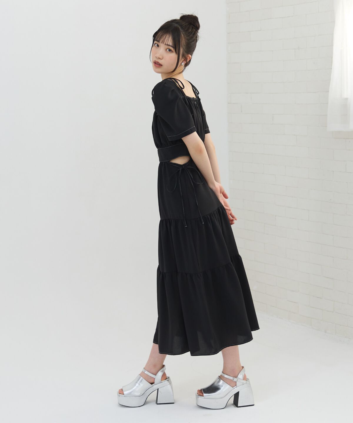 REDYAZEL「サイドリボンカットティアードワンピース」|ワンピース|