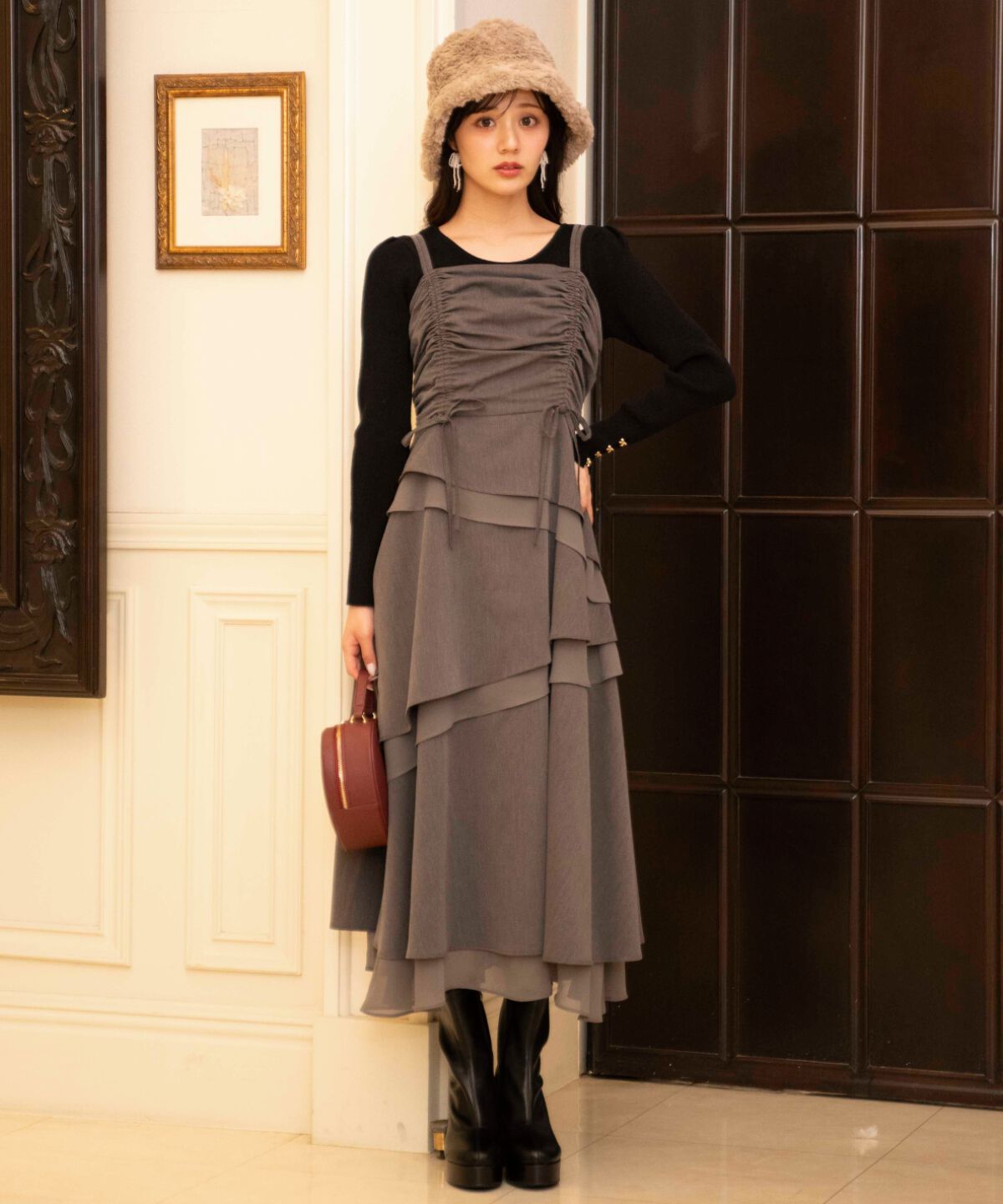 WILLSELECTION「ティアードギャザーキャミワンピース」|ワンピース|