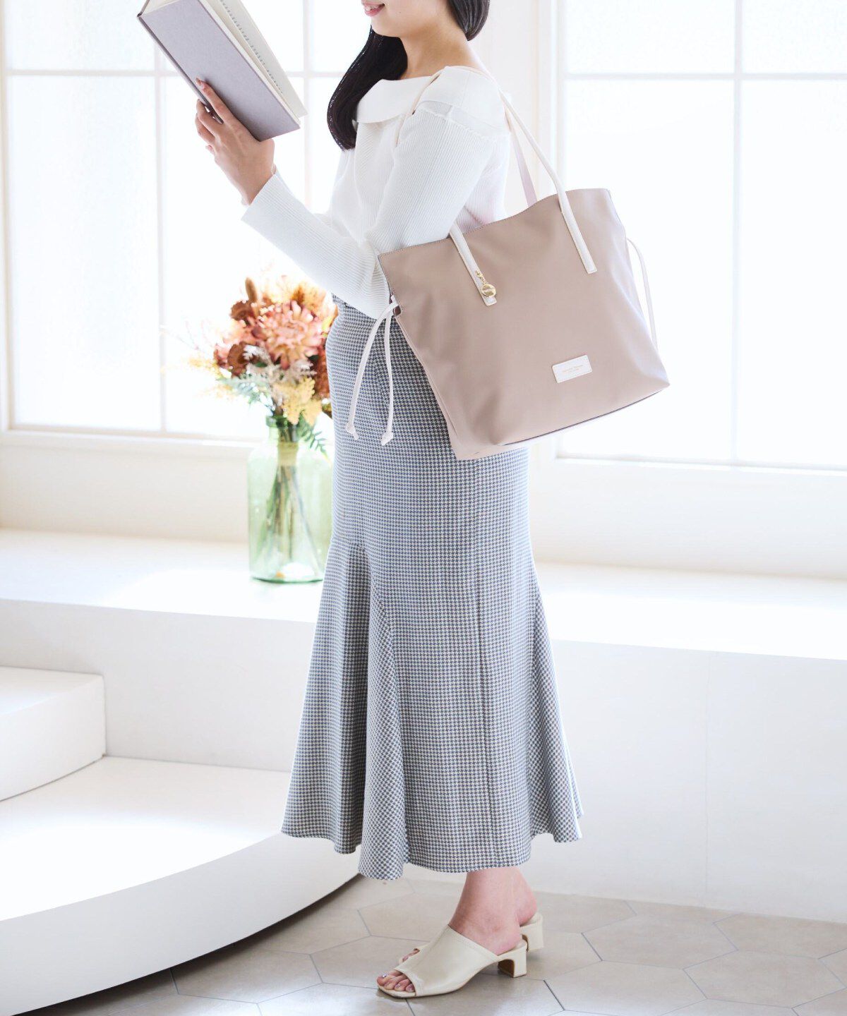 Samantha Thavasa Petit Choice「フェイクレザー トートバッグ」|トートバッグ|グレージュ