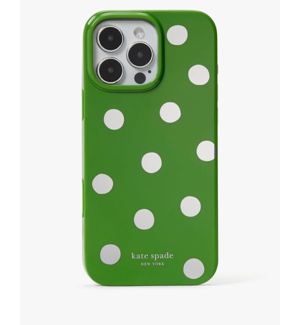 kate spade new york「ミラー ドット アイフォン 16 Pro Max ケース」|モバイルケース|Green
