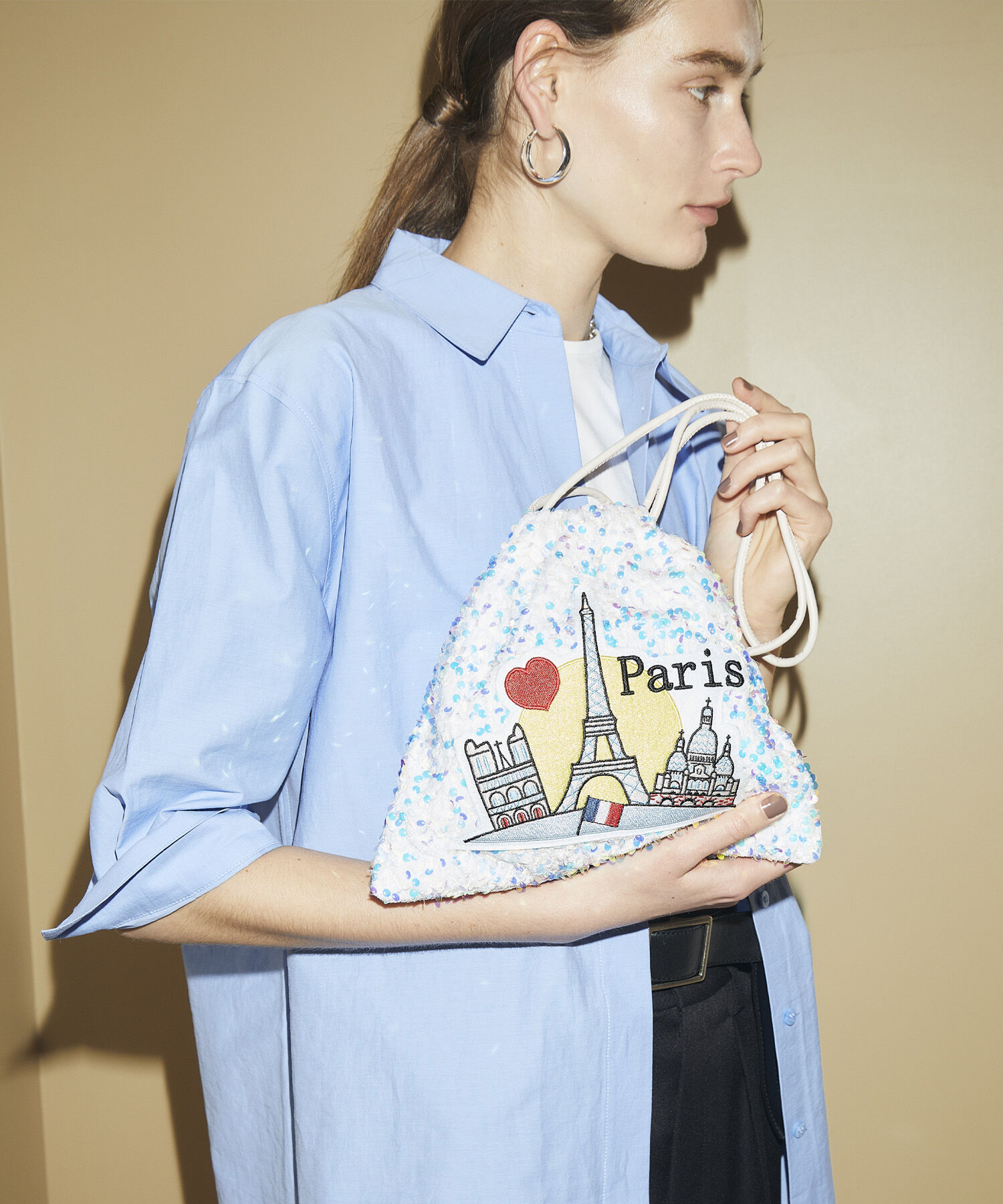 TOPKAPI TREASURE「【TREASURE TOPKAPI】スパンコール エンブロイダリー刺繍 巾着 バッグ / ポーチ」|その他|